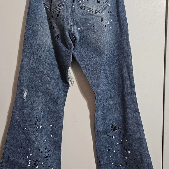 Fashion Nova Paint-Splatter Flare Jeans - Picture 4 of 4